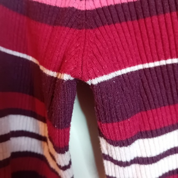 Women's Y2K New York & Company Striped Ribbed Lace-Up 3/4 Sleeve Top XL READ - Picture 14 of 15